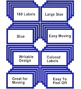 6 x 4 inch Large Moving Labels for Boxes, Blank Moving Boxes Labels Stickers, 160pcs 8 Color Code...