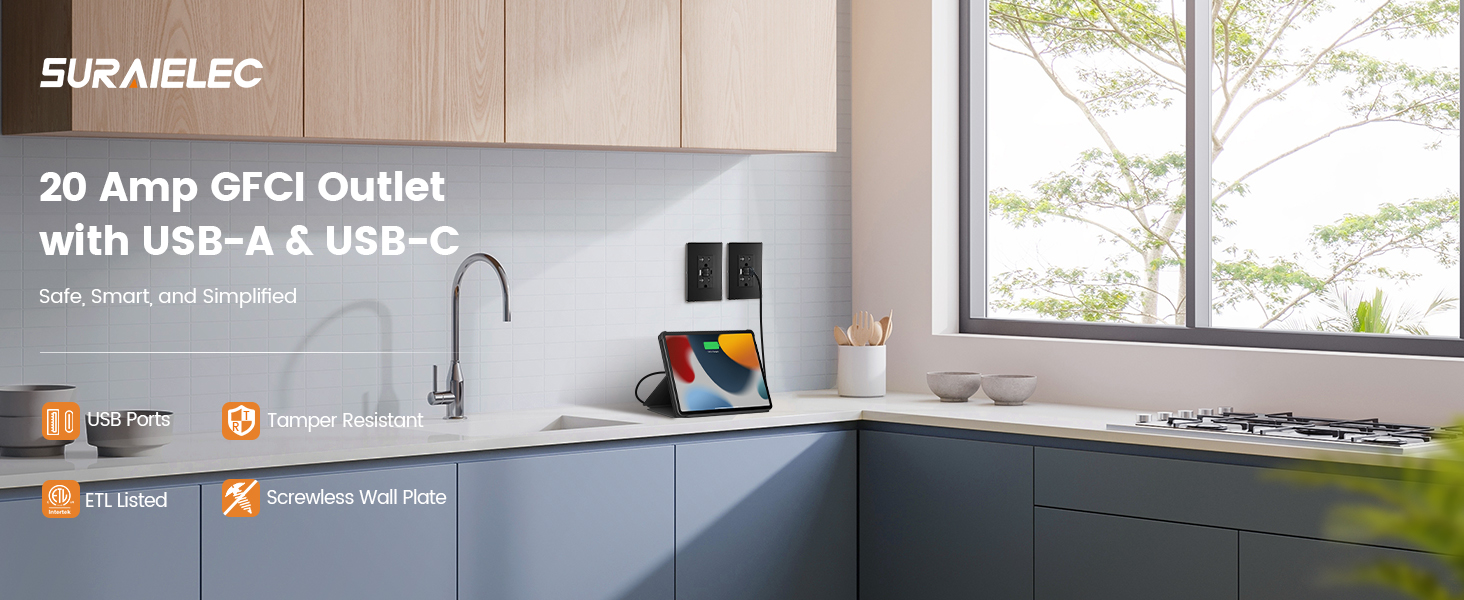 GFCI outlet with usb