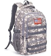 Bunnychill Tactical Backpack for Boys Men, 30L Kids Camo Backpack for School, 4 Compartments Teen...
