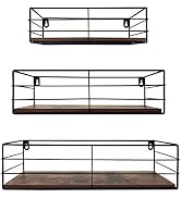 CRUGLA Floating Shelves Wall Mounted Set of 3, Hanging Storage Wall Shelf for Bathroom, Living Ro...