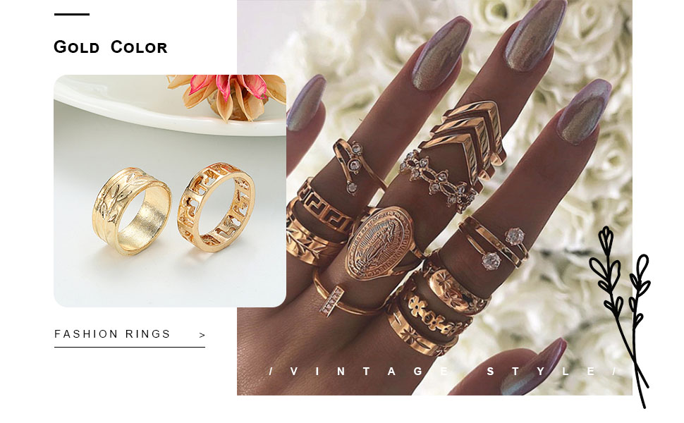 boho rings set for women vintage rings rings for women