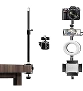 HAFOKO 17-31" Desktop Light Stand Table Camera Mount Aluminum C-Clamp Light Stand Webcam Holder w...