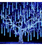 TW SHINE Christmas Lights Outdoor, 288 LED 12" 8 Tubes Meteor Shower Lights Outdoor Christmas Dec...
