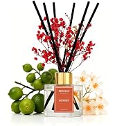 Reed Diffuser Set,3.38 fl oz (100 ml) - Sunset Oil Diffusers with 6 Reed Sticks for Bathroom Shel...