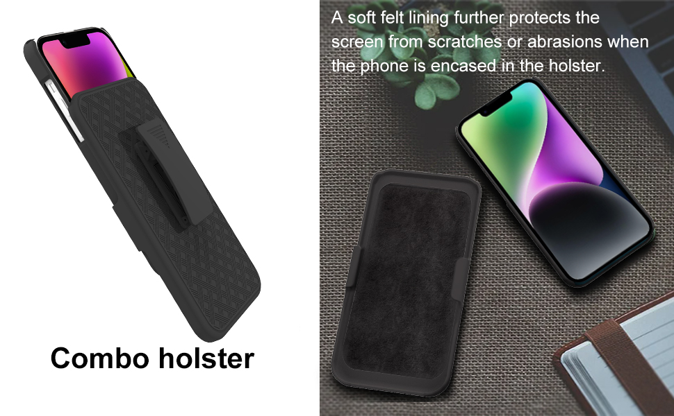 Ailiber Compatible for iPhone 14 Case, iPhone 13 Phone Case Holster with Screen Protector