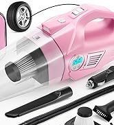 Vioview Pink Car Cleaning Kit, 25Pcs Detailing Kit Interior with 4-in-1 Power Handheld Vacuum Cle...