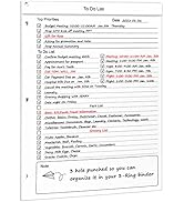 UpUDo To Do List Notepad 8.5" X 11", Daily Task Planner with Checklist, 52 Sheets Tear Off Note P...
