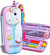 Ristpal Pencil Case for Girls Boys, Kids Cute Pencil Pouch, 3D EVA Large Capacity Pen Holder, Sch...