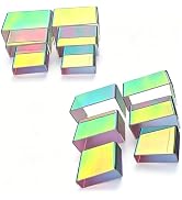 SOVQUEST 12 PCs Small Iridscent Risers Display Stands 3 Tiers Desktop Acrylic Shelves Small Cake ...