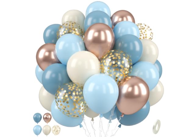 blue and gold balloons