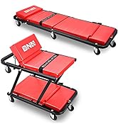 DNA Motoring TOOLS-00192 48" 2 IN 1 Folding Rolling Garage Shop Creeper Roller Seat, 7 Pcs 2" Cas...