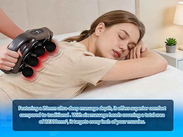 UFFAE 6 Head Massage Gun Deep Tissue with 9 Levels & 9 Modes, Electric Massager Tool