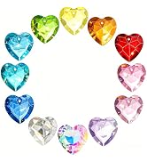 H&D HYALINE & DORA 12pcs Crystal Heart Prism Suncatcher, Heart Prism Chandelier Drop Parts Sun Ca...