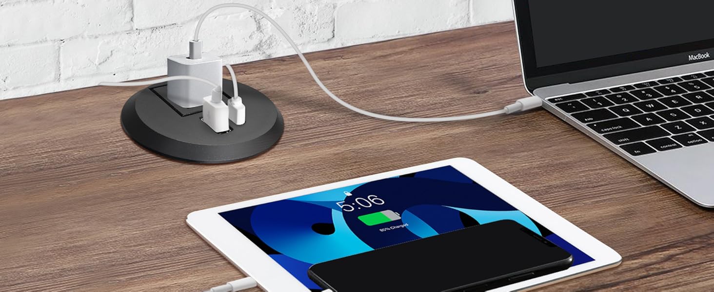 2 inch Desk Power Grommet USB C