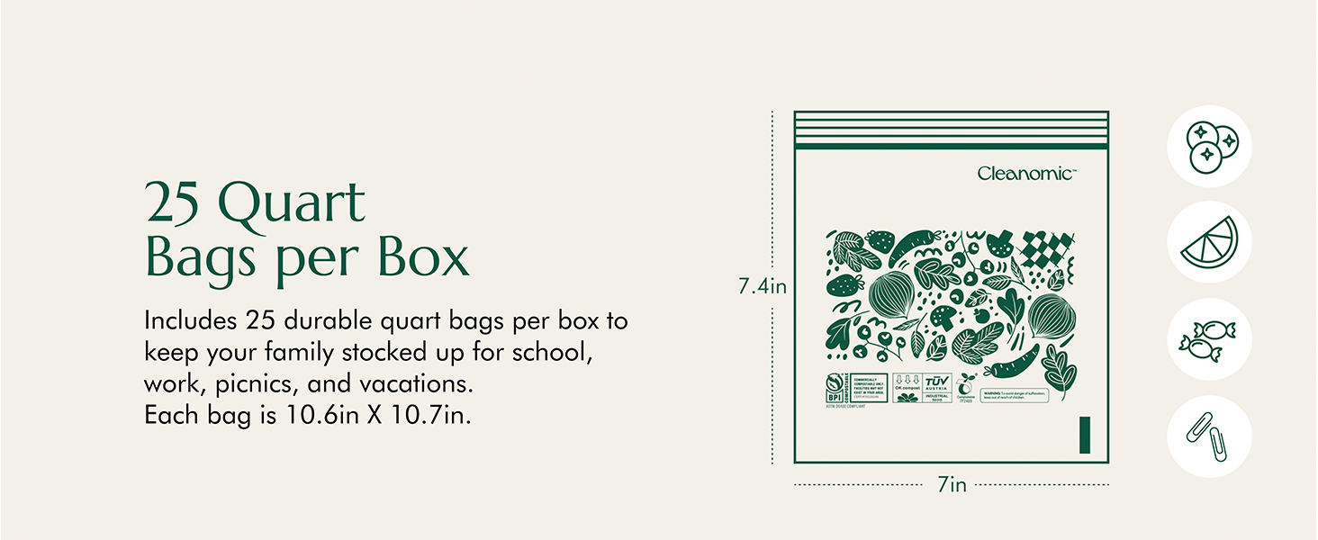 cleanomic quart zip bag