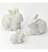 Easter Table Decorations,3Pcs Ceramic Bunny Figurine Easter Spring Decorative Modern Vintage Rust...