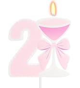 FAMGift 21st Birthday Decorations for Her - Pink Goblet 21 Number Candles 21st Birthday Cake Topp...