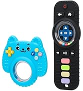 MISSLILI 2 Packs Teething Toy for Babies 0-6-9-12 Months, Silicone Baby Rattles Teether, Teething...