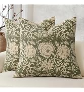 DKwizme Vintage Floral Print Throw Pillow Covers 20x20 Set of 2 Neutral Modern Farmhouse Pillowca...