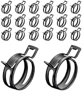 Wevdn 20PCS 5/16" ID Spring Band Type Clamps, 8mm Manganese Steel Fuel Line Pipe Spring Hose Clip...