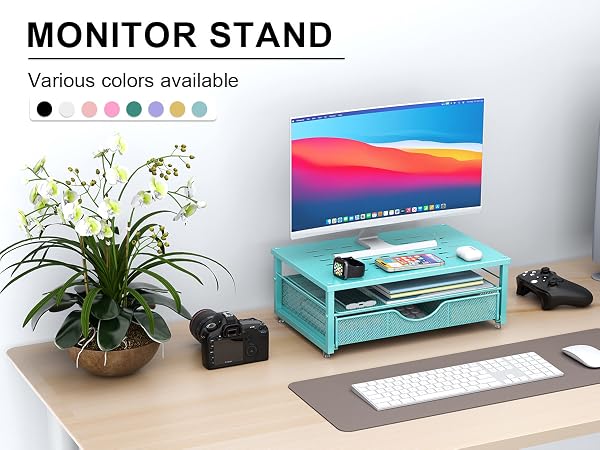 Blue monitor riser