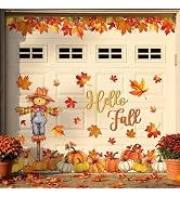 FYSUIMU 29 Pcs Fall Garage Magnets Decoration Autumn Garage Door Decals Watercolor Scarecrow Pump...
