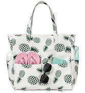 Iioscre Beach Bag for Women Large Beach Tote Bag Waterproof Sandproof Swim Bag with Zipper Pocket...