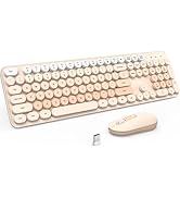 Wireless Keyboard and Mouse, Silent Keyboard Mouse Combo, Full-Sized Colorful Typewriter Keyboard...