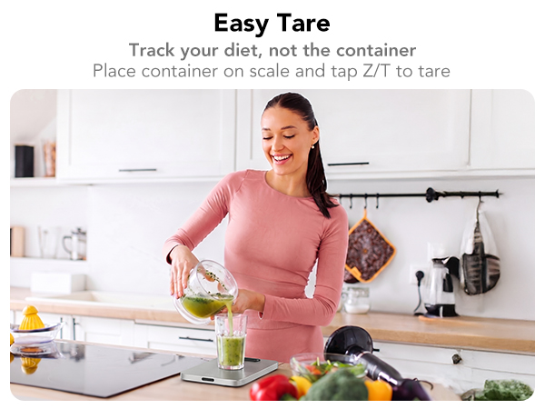 food scale with tare function