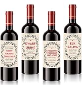 Liobelon Christmas Wine Bottle Labels Stickers,24 Pieces Funny Christmas Labels for Bottles,Perso...