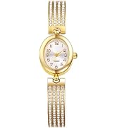Avaner Women's Bracelet Wrist Watches: Oval Face Slim Strap Stainless Steel Analog Quartz Bling R...