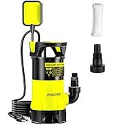 Submersible Water Pump 1HP 5300GPH High Flow Clean/Dirty Water Transfer Pump with Automatic Float...