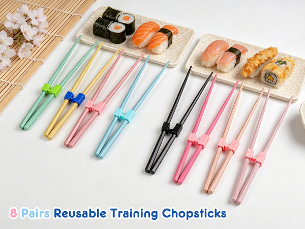 8 Pairs Reusable Training Kid Adult Chopsticks