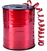 Red Ribbon,3/16 inch x 500 Yard Red Curling Ribbon for Gift Wrapping, Birthday, Wedding, Balloon ...