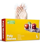Disposable PE Plastic Clear Gloves, BPA, Rubber, Latex Free, For Safe Cooking Prep, Kitchen Prepa...