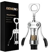 Wine Opener, Zinc Alloy Premium Wing Corkscrew Wine Bottle Opener with Multifunctional Bottles Op...