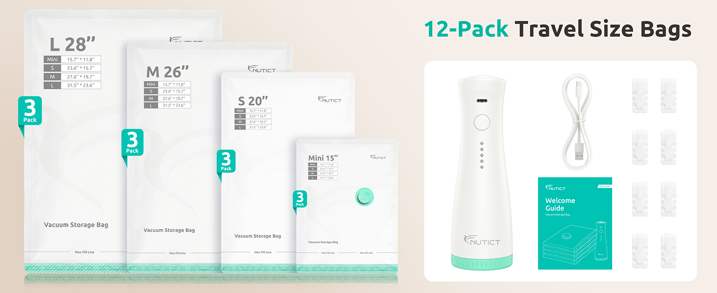 travel vacuum storage bags with pump
