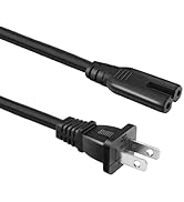 LIANSUM AC 2 Prong Power Cord 5FT Wall Plug 2-Slot TV Power Cable, for HP Dell LG Samsung Asus Ac...