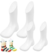 Kichvoe Small Feet Mannequin, 4pcs Plastic Foot Models Booties Foot Mannequin Toddler Shoes Suppo...