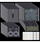 40 Pieces Stamp & Die Storage Pockets 48 Label Stickers 4 Sizes Scrapbooking Storage Die Cuts Sto...