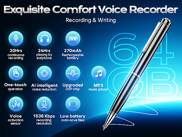 64GB Digital Voice Recorder