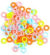 100 Pcs Knitting Stitch Marker, Smooth Coloured O-Rings Stitch Ring Markers Knitting and Crochet ...