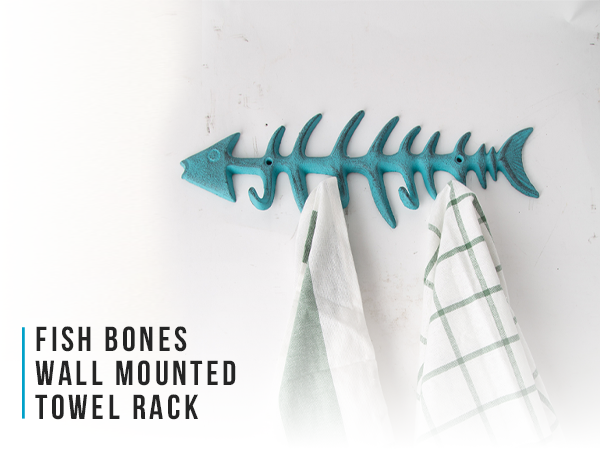 fish bones wall mounted towel rack comfify