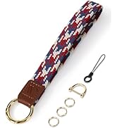 WEESMILE Key Chain, Stretchy Keychain Wristlet, Cute Wrist Lanyard Strap for Car Keys with D Ring...
