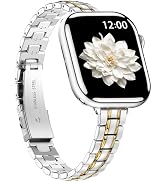 BAITEYOU Slim Narrow Metal Band Compatible with Apple Watch Band 42mm Series 10, 41mm Series 9 8 ...