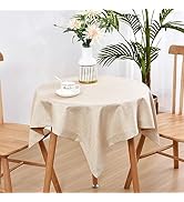 Wolkemer 36x36 Inch Faux Linen Small Square Tablecloth, Heavy Duty Beige Table Cloths for Tables ...