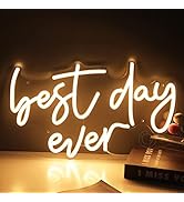 SYLHOME Best Day Ever LED Neon Light Up Sign USB Bedroom Living Room Bar Club Baby Cave Wall Deco...