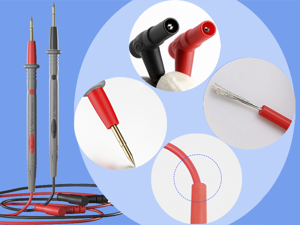1000V 20A Ultra-Sharp Gold-Plated Test Probe Lead for Multimeter Meter Tester, 41 inch / 105 cm