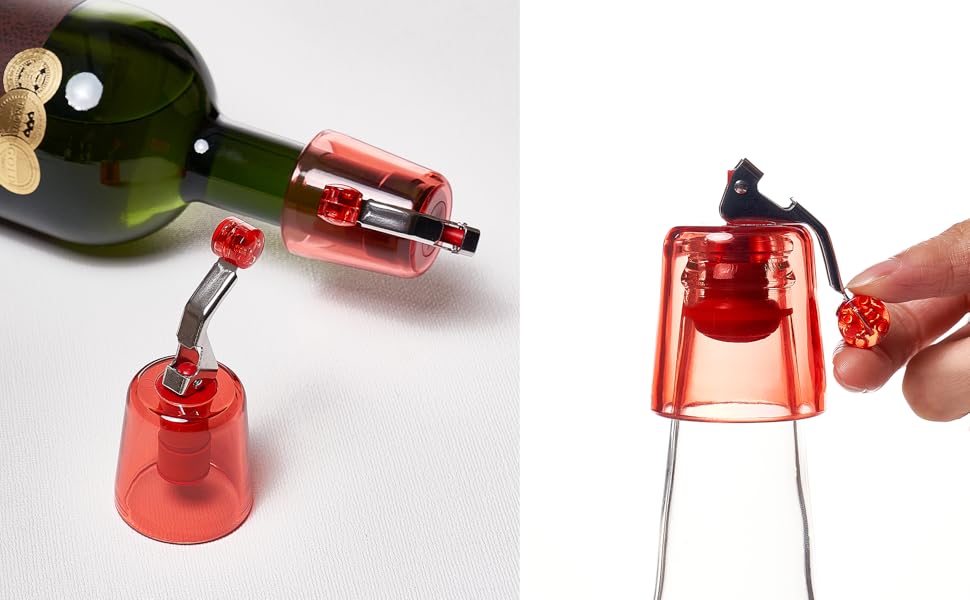 Transparent red wine stopper