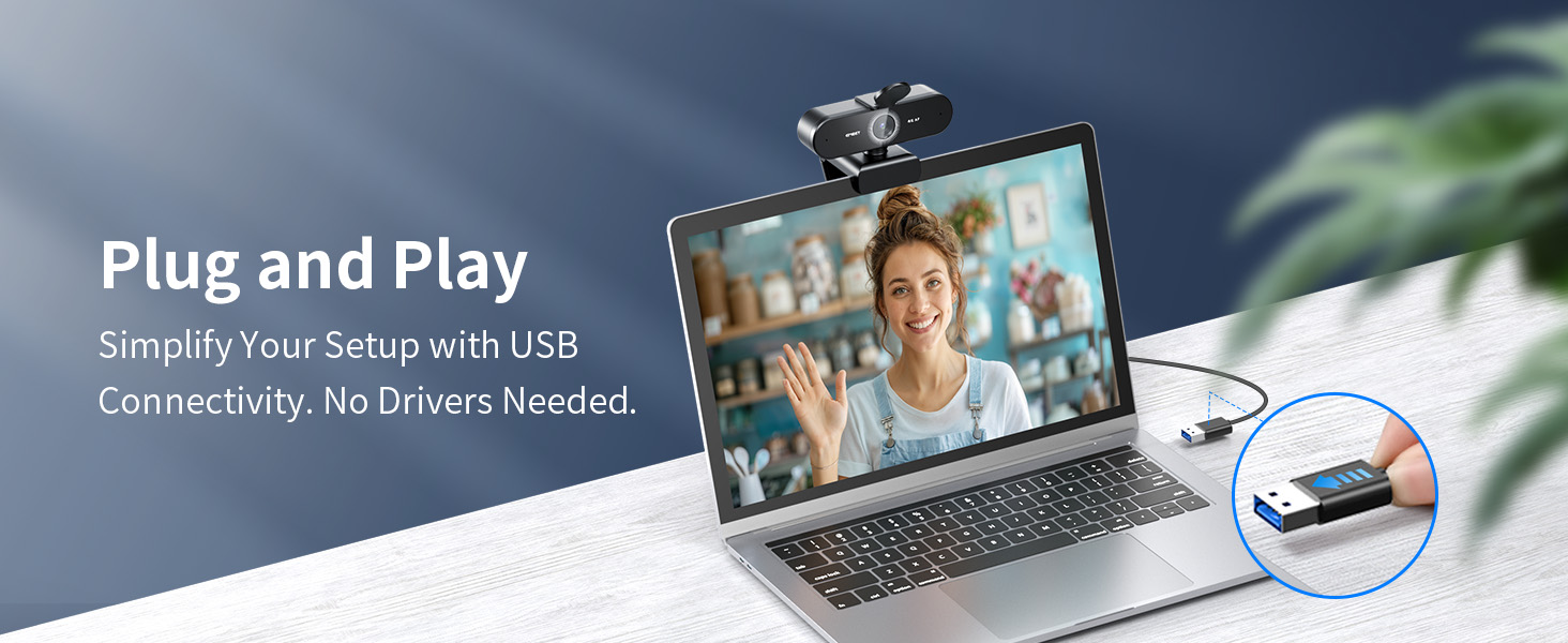 Plug&Play Connectivity EMEET NOVA 4K Webcam for PC
